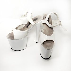 Pleaser extreme platform shoes white 10 dancer